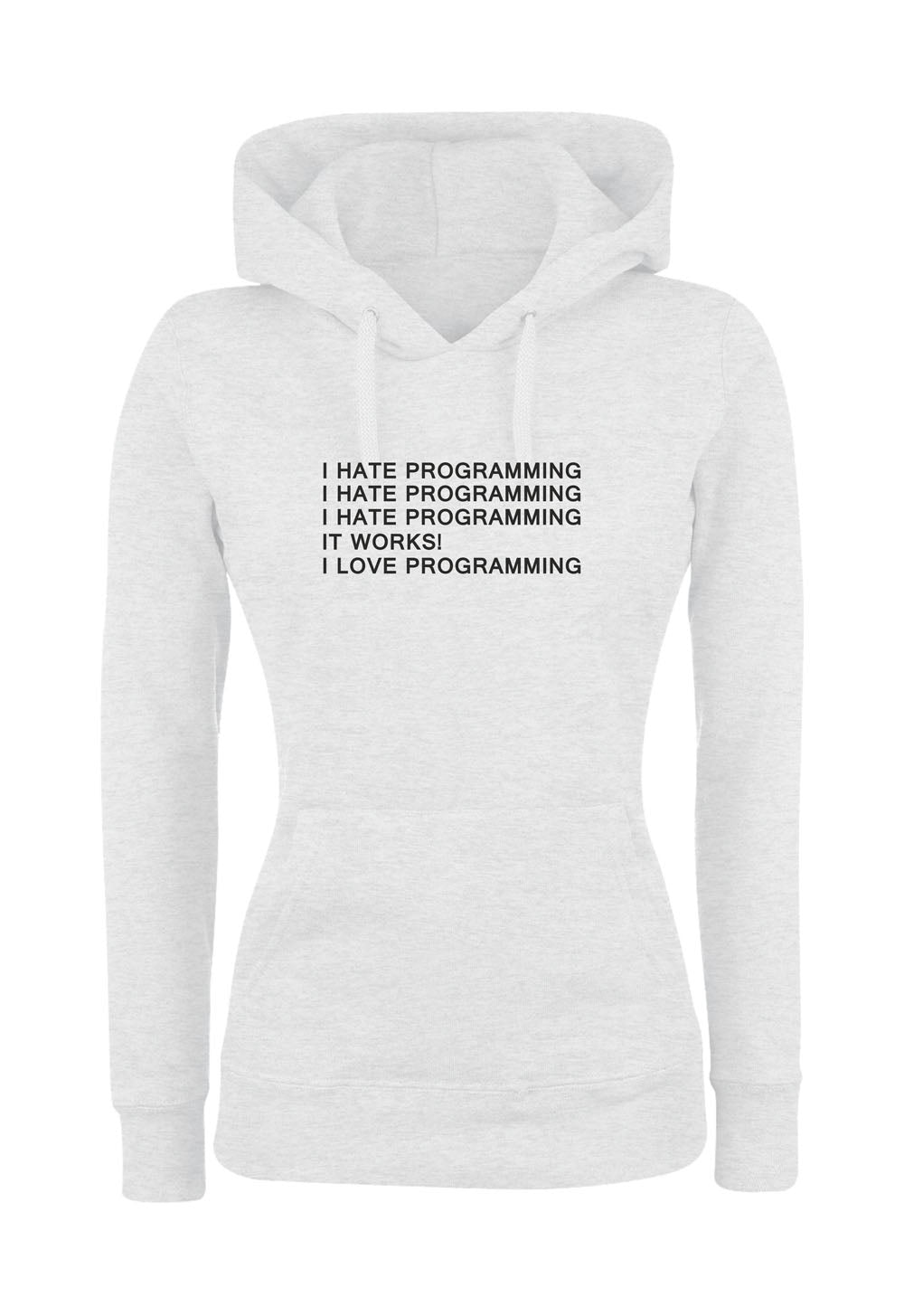 Felpa con cappuccio UOMO, DONNA & BAMBIN - I HATE PROGRAMMING - Super vestibilità Top qualità