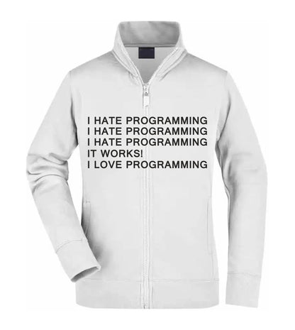 Felpa Unisex Full Zip - I HATE PROGRAMMING - Super vestibilità Top qualità