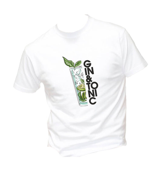T-Shirt Uomo, Donna & Bambino - GIN E TONIC - Maglietta Maglia Tshirt Super vestibilità Top qualità