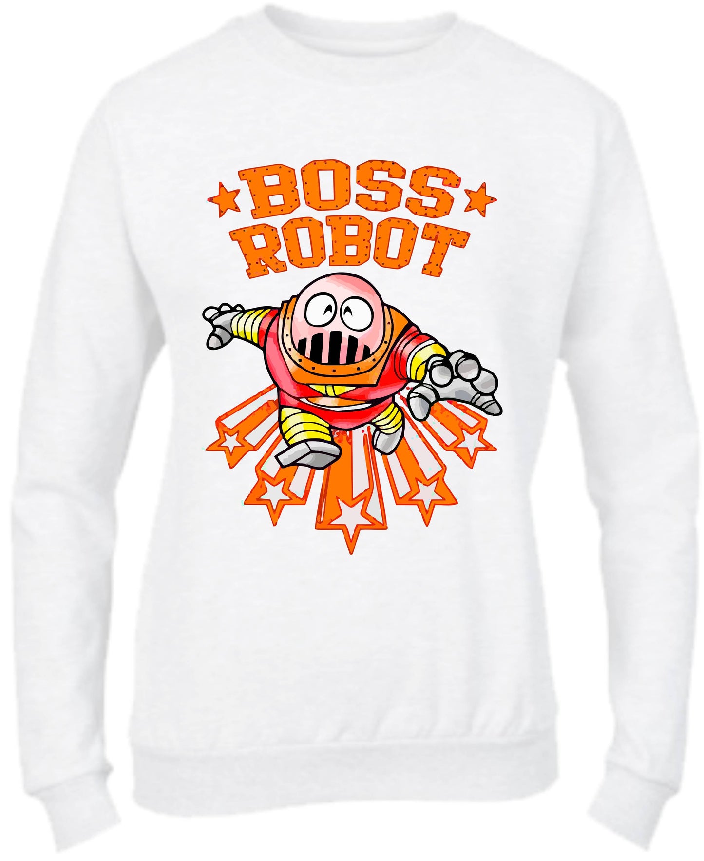 Felpa Girocollo UOMO, DONNA & BAMBIN - BOSS ROBOT - Super vestibilità Top qualità - Social Crazy