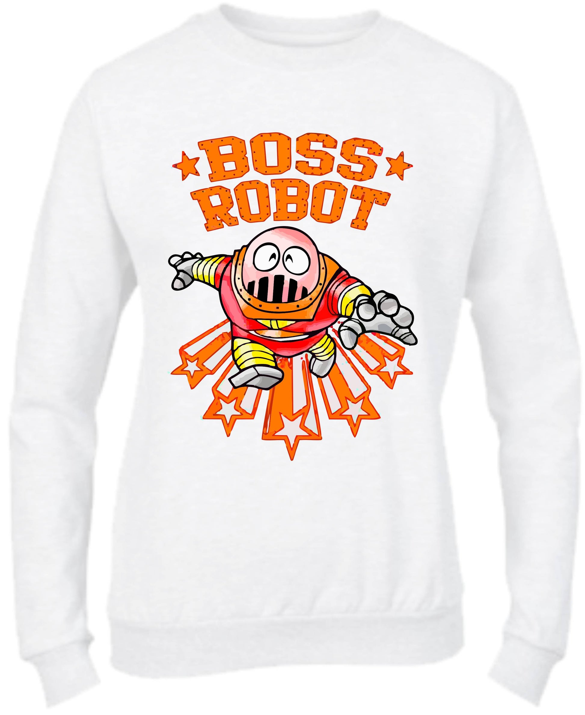 Felpa Girocollo UOMO, DONNA & BAMBIN - BOSS ROBOT - Super vestibilità Top qualità - Social Crazy