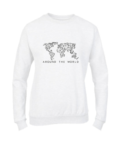 Felpa con cappuccio UOMO, DONNA & BAMBIN - AROUND THE WORLD - Super vestibilità Top qualità - Social Crazy