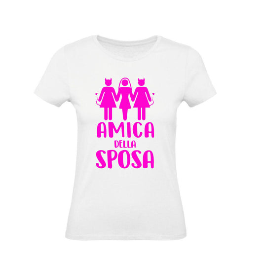 T-Shirt Donna- AMICA DELLA SPOSA - Maglietta Maglia Tshirt Super vestibilità Top qualità