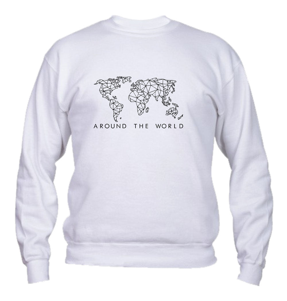 Felpa Girocollo UOMO, DONNA & BAMBIN - AROUND WORLD - Super vestibilità Top qualità - Social Crazy