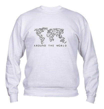Felpa Girocollo UOMO, DONNA & BAMBIN - AROUND WORLD - Super vestibilità Top qualità - Social Crazy