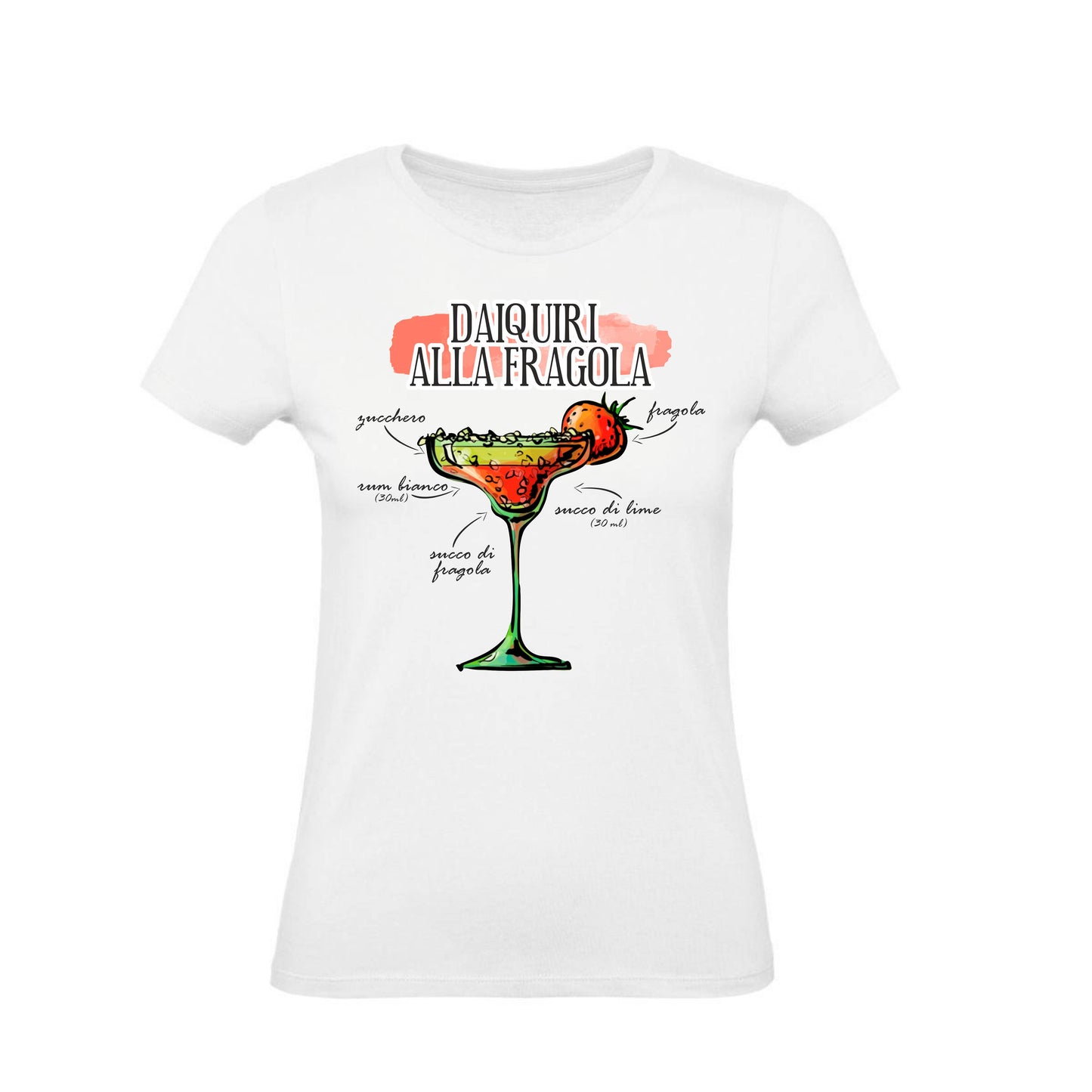 T-Shirt Uomo, Donna & Bambino - DAIQUIRI ALLA FRAGOLA - Maglietta Maglia Tshirt Super vestibilità Top qualità