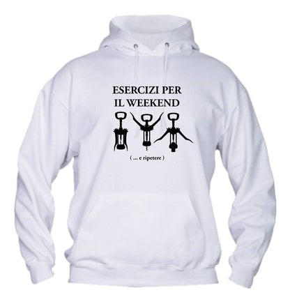 Felpa con cappuccio UOMO, DONNA & BAMBIN - ESERCIZI PER IL WEEKEND - Super vestibilità Top qualità