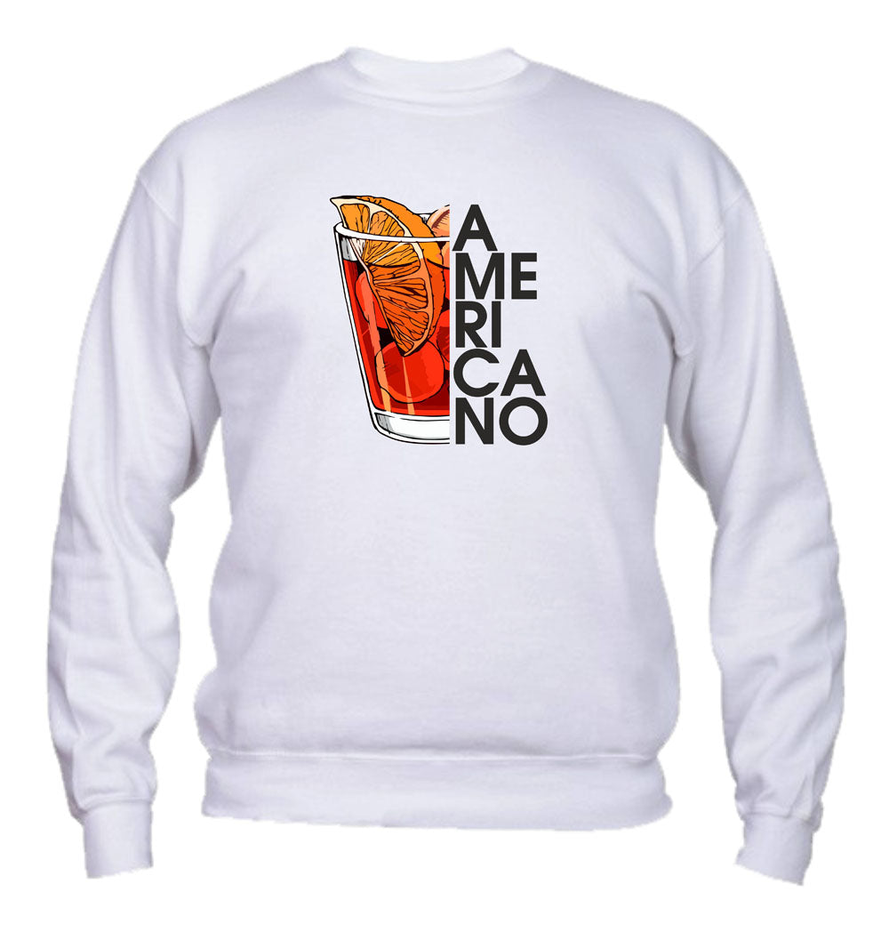 Felpa Girocollo UOMO, DONNA & BAMBIN - AMERICANO COCKTAIL - Super vestibilità Top qualità - Social Crazy