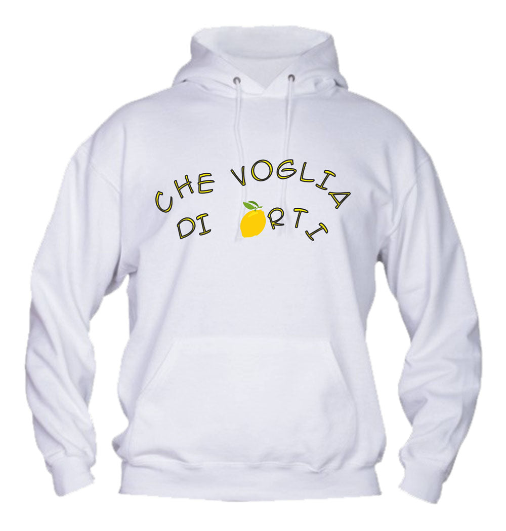 Felpa con cappuccio UOMO, DONNA & BAMBIN - CHE VOGLIA DI LIMONARTI - Super vestibilità Top qualità