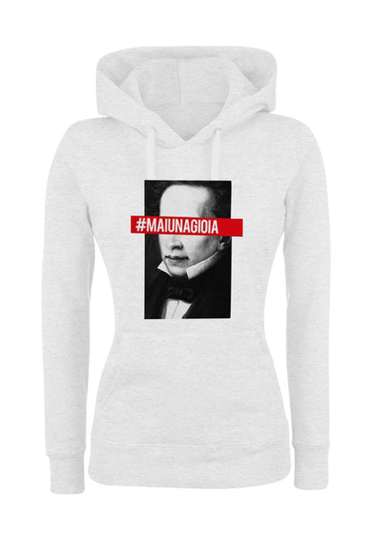 Felpa con cappuccio UOMO, DONNA & BAMBIN - LEOPARDI MAI UNA GIOIA - Super vestibilità Top qualità - Social Crazy