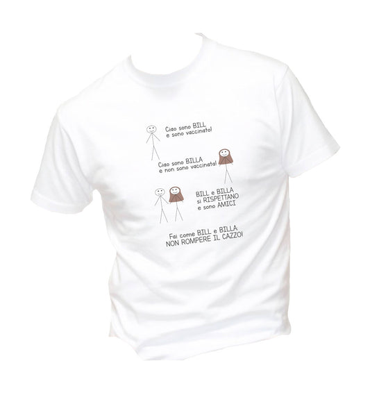 T-Shirt Uomo, Donna & Bambino - BILL E BILLA - Maglietta Maglia Tshirt Super vestibilità Top qualità