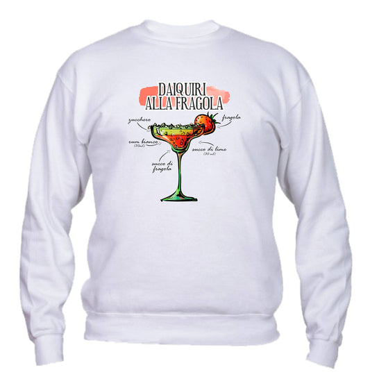 Felpa Girocollo UOMO, DONNA & BAMBIN - DAIQUIRI ALLA FRAGOLA - Super vestibilità Top qualità
