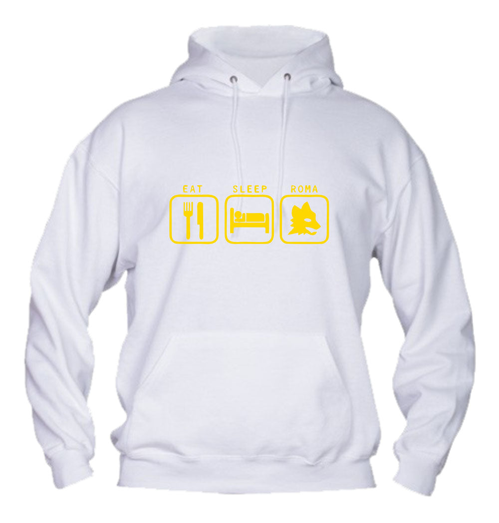 Felpa con cappuccio UOMO & BAMBIN - EAT SLEEP AS ROMA - Super vestibilità Top qualità - Social Crazy
