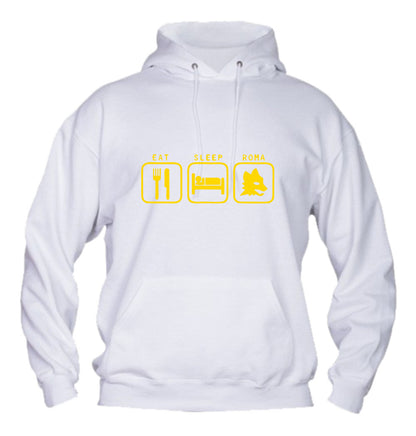 Felpa con cappuccio UOMO & BAMBIN - EAT SLEEP AS ROMA - Super vestibilità Top qualità - Social Crazy