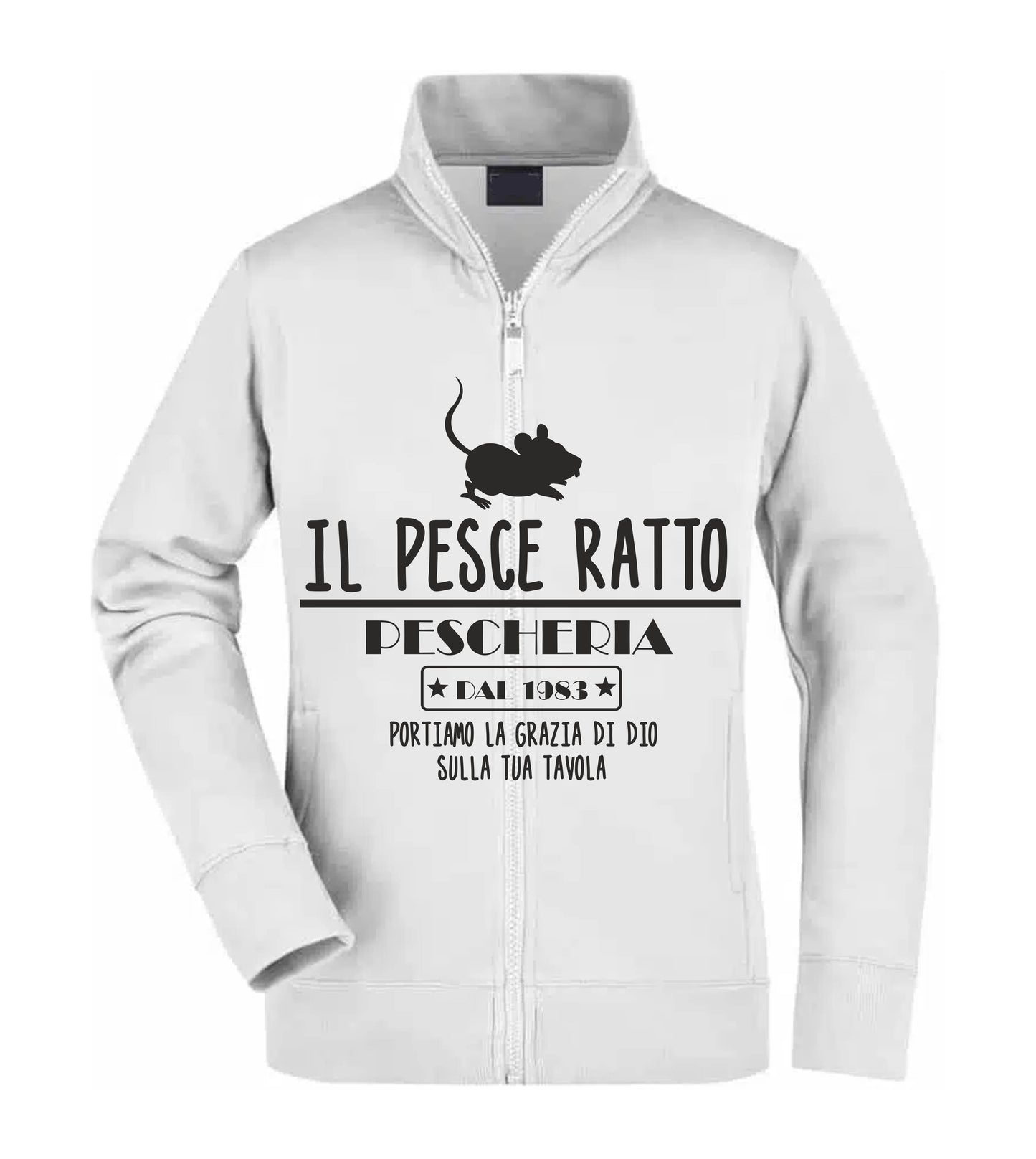 Felpa Unisex Full Zip - IL PESCE RATTO - Super vestibilità Top qualità