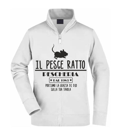 Felpa Unisex Full Zip - IL PESCE RATTO - Super vestibilità Top qualità