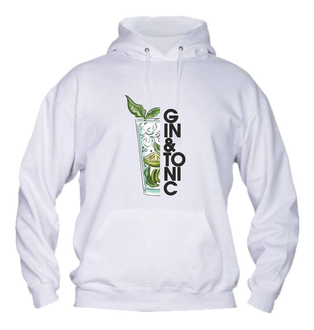 Felpa con cappuccio UOMO, DONNA & BAMBIN - GIN E TONIC - Super vestibilità Top qualità