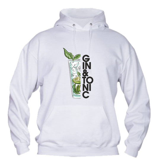 Felpa con cappuccio UOMO, DONNA & BAMBIN - GIN E TONIC - Super vestibilità Top qualità