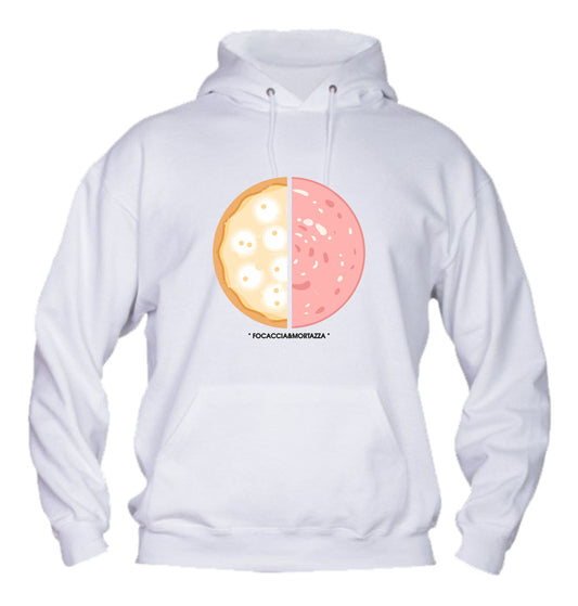 Felpa con cappuccio UOMO, DONNA & BAMBIN - FOCACCIA E MORTAZZA - Super vestibilità Top qualità