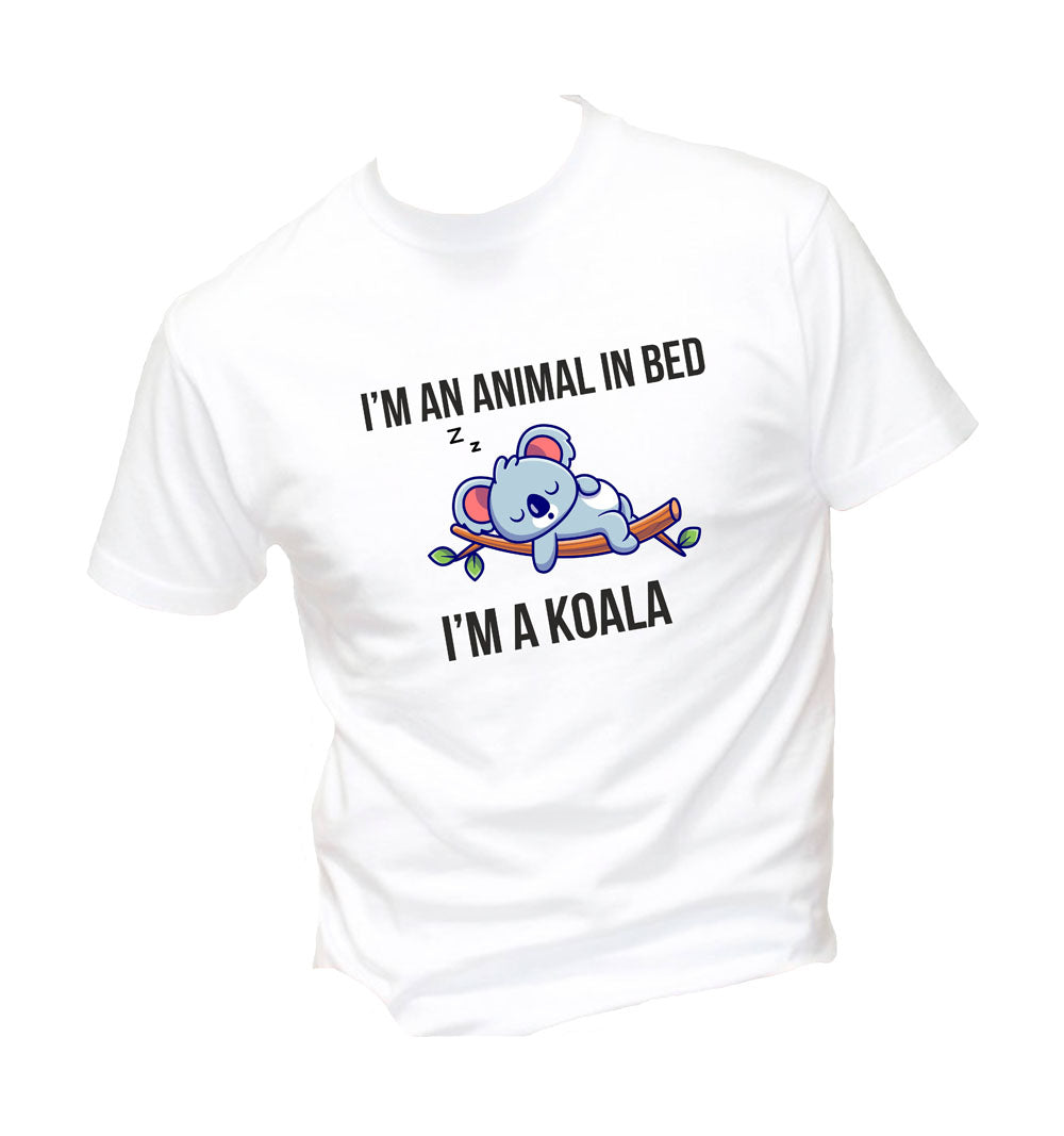 T-Shirt Uomo & Bambino - I'M AN ANIMAL IN BED - Maglietta Maglia Tshirt Super vestibilità Top qualità