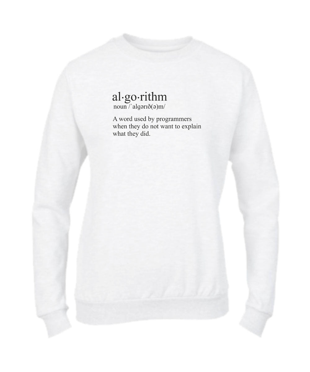 Felpa Girocollo UOMO, DONNA & BAMBIN - ALGORITHM - Super vestibilità Top qualità - Social Crazy