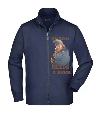 Felpa Unisex Full Zip - NEED A BEER - SHAMELESS - Super vestibilità Top qualità