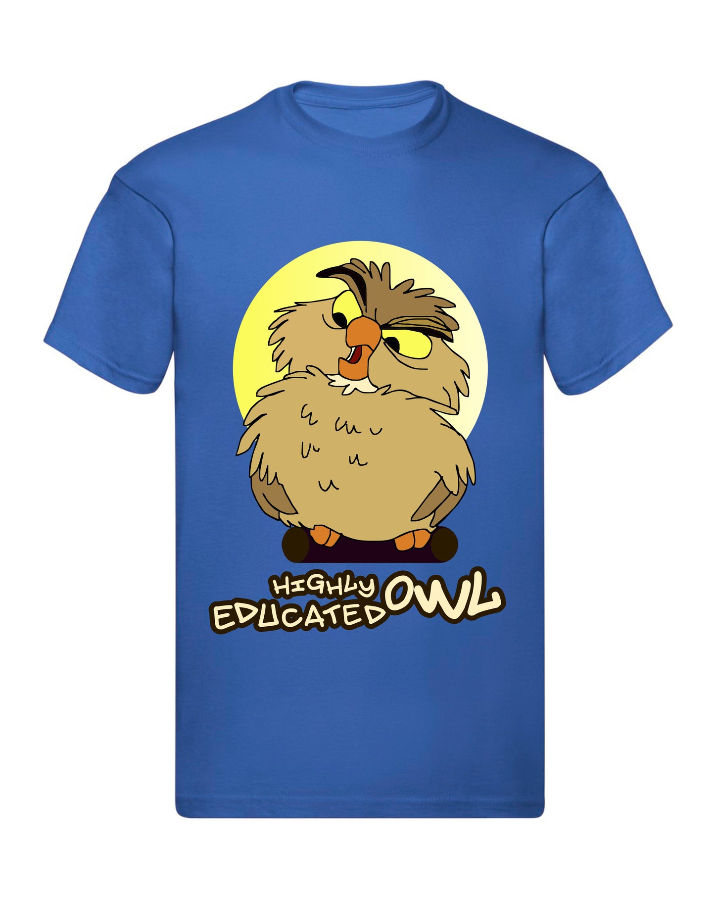 T-Shirt Uomo, Donna & Bambino - HIGHLY EDUCATED OWL  - Maglietta Maglia Tshirt Super vestibilità Top qualità