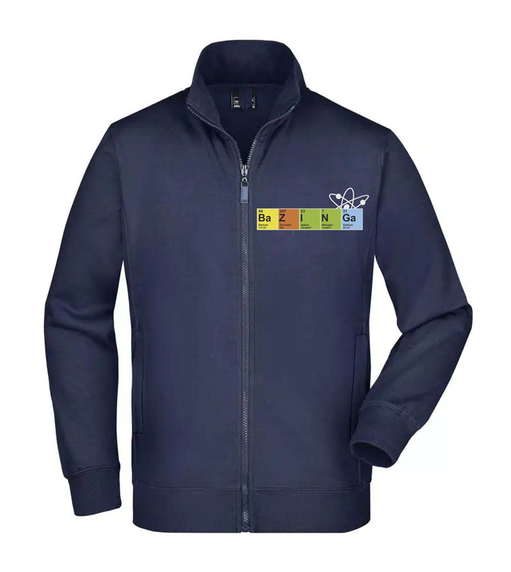 Felpa Unisex Full Zip - BAZINGA CHIMICA - Super vestibilità Top qualità - Social Crazy