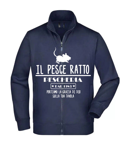 Felpa Unisex Full Zip - IL PESCE RATTO - Super vestibilità Top qualità