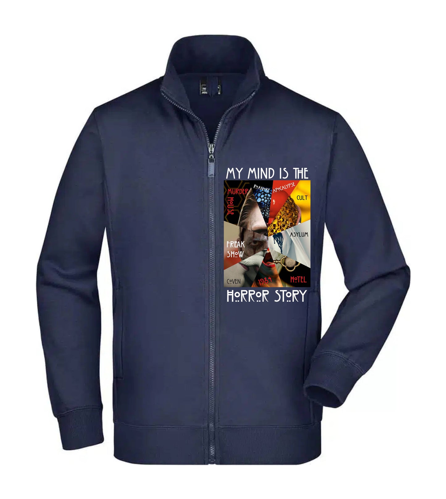 Felpa Unisex Full Zip - MY MIND IS THE HORROR STORY - Super vestibilità Top qualità