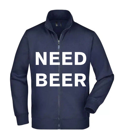 Felpa Unisex Full Zip - NEED BEER - Super vestibilità Top qualità