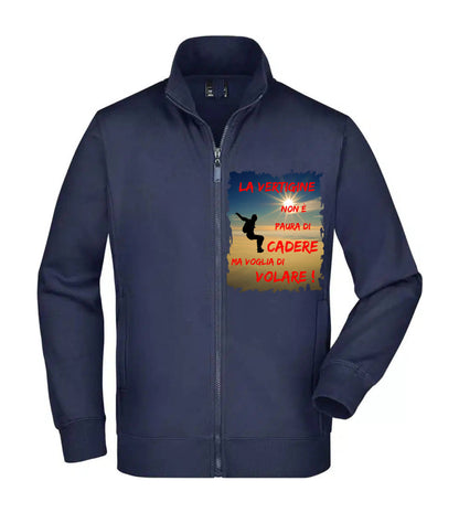 Felpa Unisex Full Zip - LA VERTIGINE NON È PAURA DI CADERE - Super vestibilità Top qualità