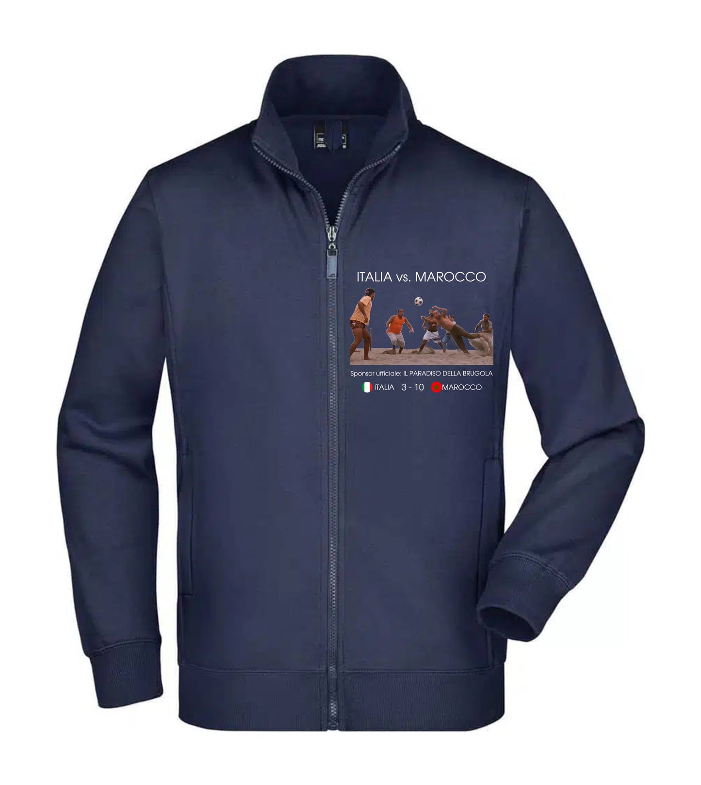 Felpa Unisex Full Zip - ITALIA VS MAROCCO - Super vestibilità Top qualità