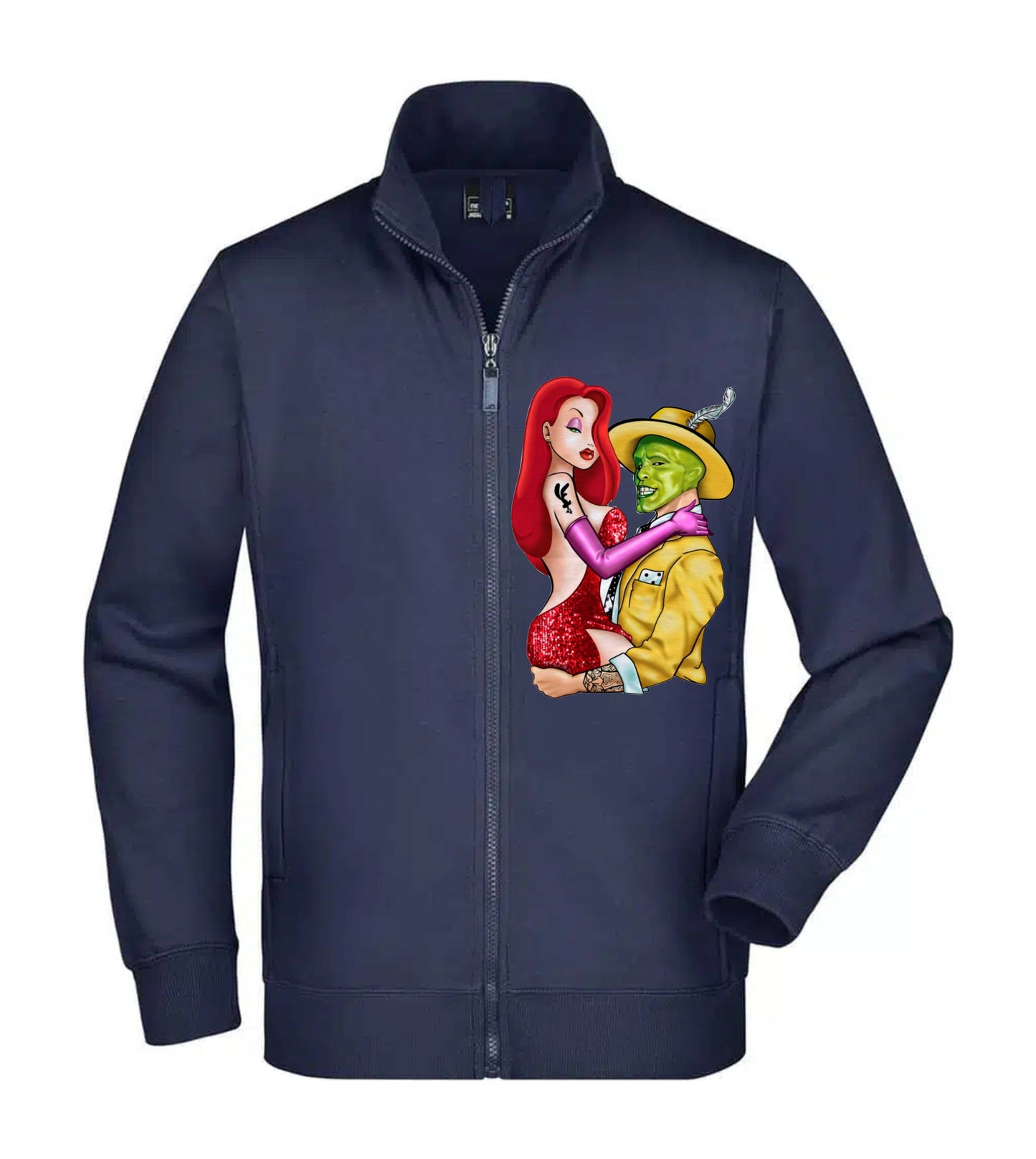 Felpa Unisex Full Zip - JESSICA RABBIT E THE MASK - Super vestibilità Top qualità