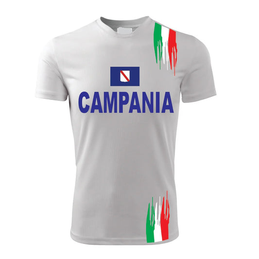 T-Shirt PADEL in Tessuto Dry Fit UNISEX - CAMPANIA - Elasticizzato e Traspirante Maglietta Maglia Sport Super vestibilità Top qualità