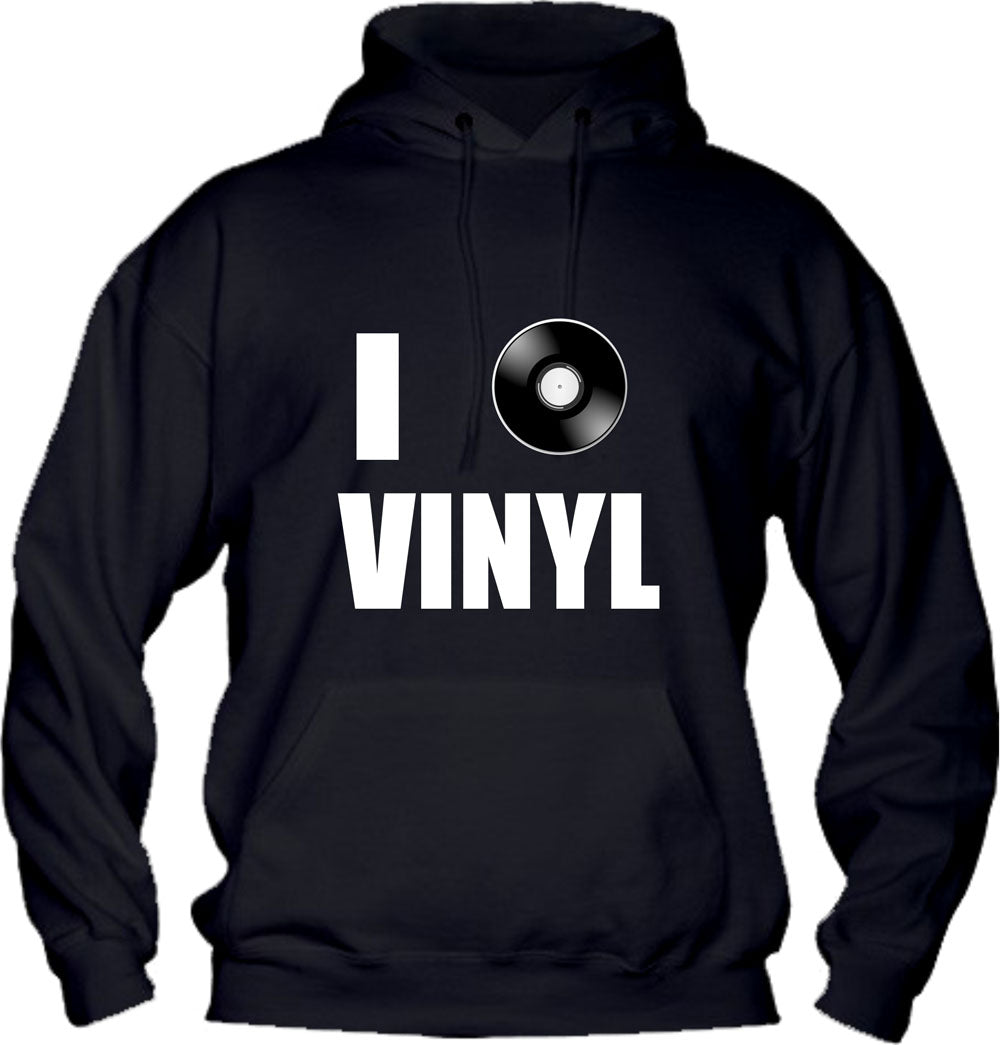 Felpa con cappuccio UOMO, DONNA & BAMBIN - I LOVE VINYLS - Super vestibilità Top qualità