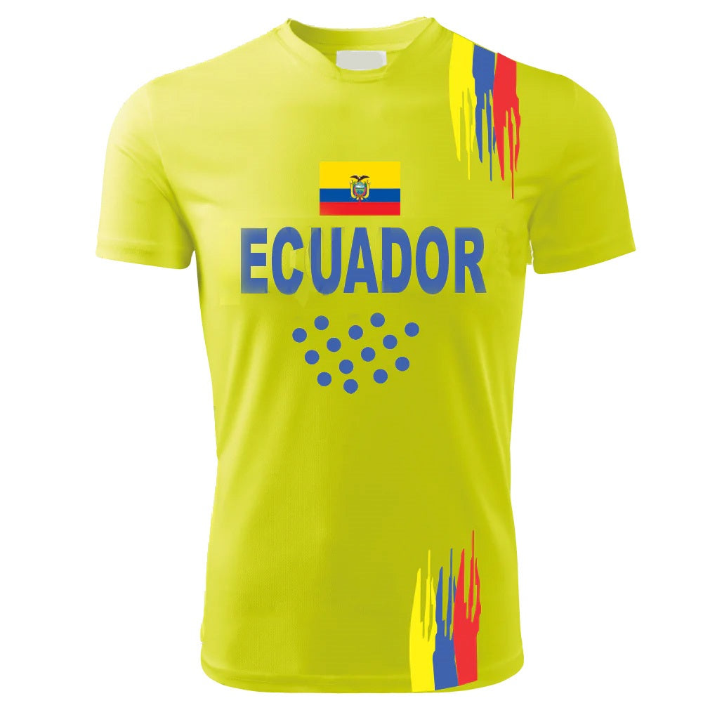 T-Shirt PADEL in Tessuto Dry Fit UNISEX - ECUADOR - Elasticizzato e Traspirante Maglietta Maglia Sport Super vestibilità Top qualità