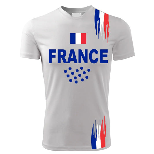 T-Shirt PADEL in Tessuto Dry Fit UNISEX - FRANCIA - Elasticizzato e Traspirante Maglietta Maglia Sport Super vestibilità Top qualità