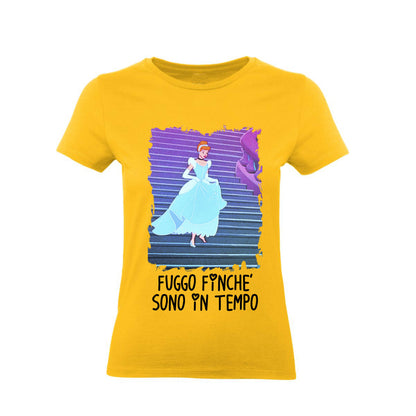 T-Shirt Donna & Bambino - CENERENTOLA FUGGO FINCHÈ SONO IN TEMPO - Maglietta Maglia Tshirt Super vestibilità Top qualità