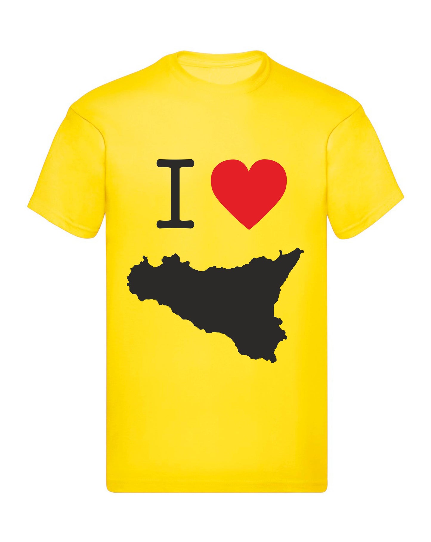 T-Shirt Uomo, Donna & Bambino - I LOVE SICILIA - Maglietta Maglia Tshirt Super vestibilità Top qualità
