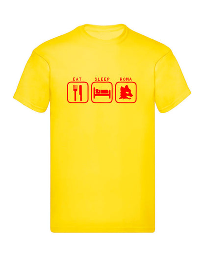 T-Shirt Uomo & Bambino - EAT SLEEP AS ROMA - Maglietta Maglia Tshirt Super vestibilità Top qualità