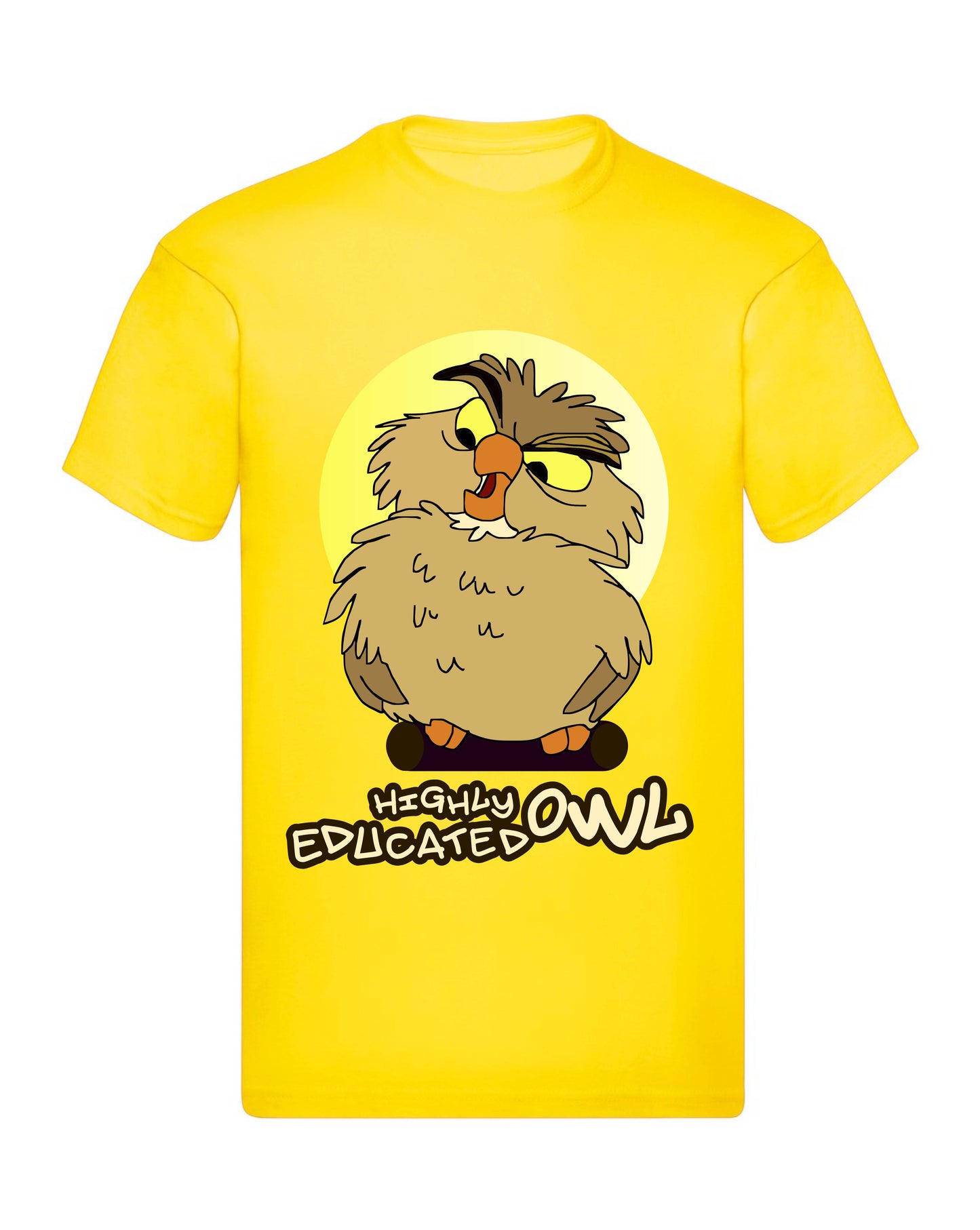 T-Shirt Uomo, Donna & Bambino - HIGHLY EDUCATED OWL  - Maglietta Maglia Tshirt Super vestibilità Top qualità