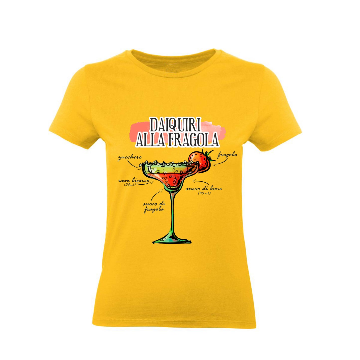 T-Shirt Uomo, Donna & Bambino - DAIQUIRI ALLA FRAGOLA - Maglietta Maglia Tshirt Super vestibilità Top qualità
