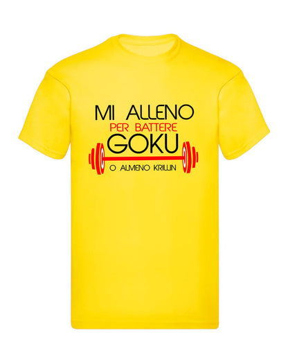 T-Shirt Uomo & Bambino - MI ALLENO PER BATTERE GOKU - Maglietta Maglia Tshirt Super vestibilità Top qualità