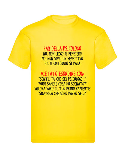 T-Shirt Uomo, Donna & Bambino - FAQ DELL* PSICOLOG* - Maglietta Maglia Tshirt Super vestibilità Top qualità