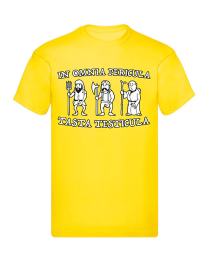 T-Shirt Uomo & Bambino - IN OMNIA PERICULA TASTA TESTICULA - Maglietta Maglia Tshirt Super vestibilità Top qualità