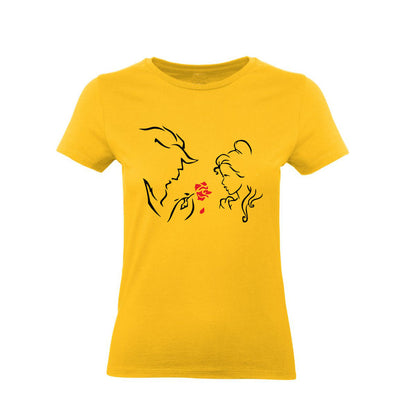T-Shirt  Donna & Bambino - LA BELLA E LA BESTIA - Maglietta Maglia Tshirt Super vestibilità Top qualità