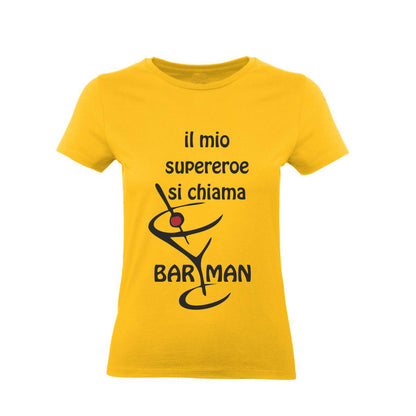T-Shirt Uomo, Donna & Bambino - IL MIO SUPEREROE SI CHIAMA BARMAN - Maglietta Maglia Tshirt Super vestibilità Top qualità