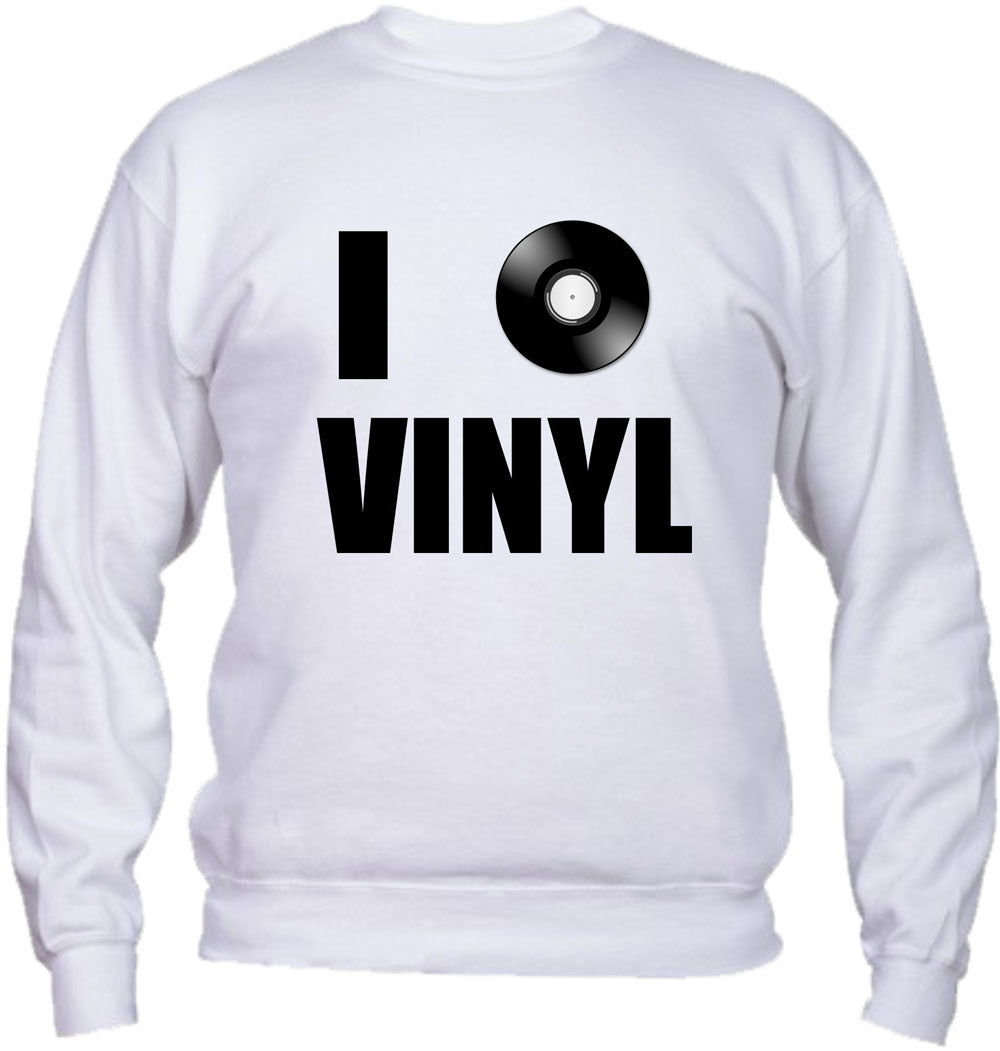 Felpa Girocollo UOMO, DONNA & BAMBIN - I LOVE VINYLS - Super vestibilità Top qualità - Social Crazy