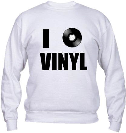 Felpa Girocollo UOMO, DONNA & BAMBIN - I LOVE VINYLS - Super vestibilità Top qualità - Social Crazy